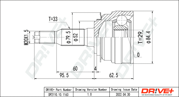 Joint Kit, drive shaft (DP2110.10.1163)