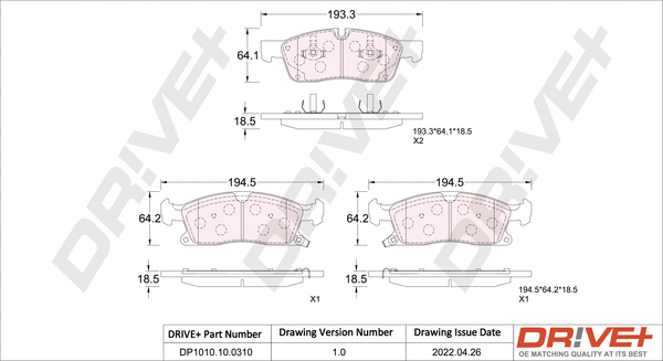 Brake Pad Set, disc brake (DP1010.10.0310)