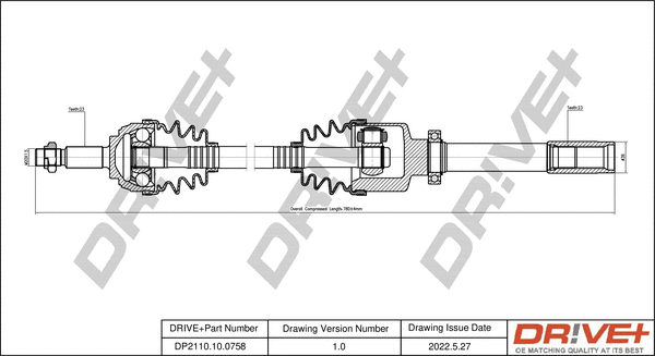 Drive Shaft (DP2110.10.0758)