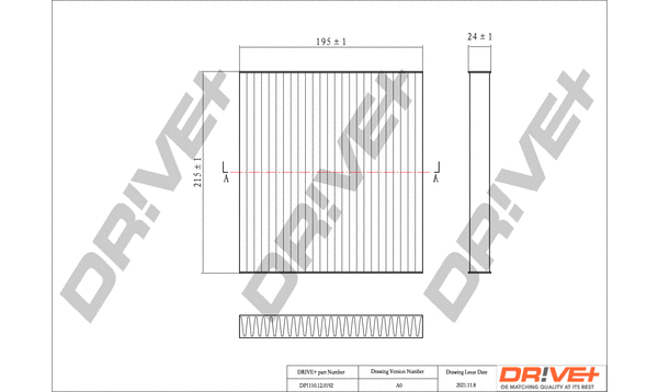 Filter, cabin air (DP1110.12.0192)