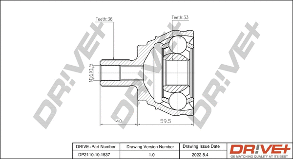 Joint Kit, drive shaft (DP2110.10.1537)