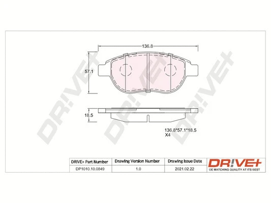 Brake Pad Set, disc brake (DP1010.10.0849)