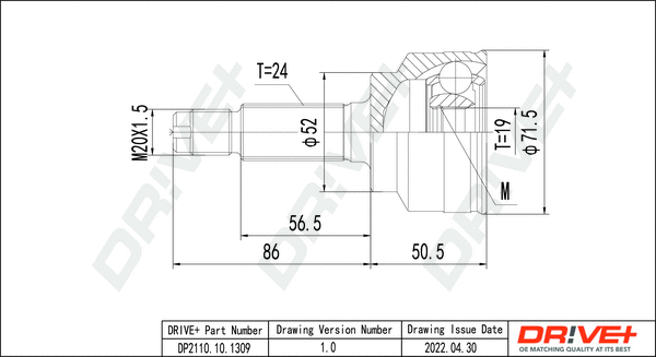 Joint Kit, drive shaft (DP2110.10.1309)