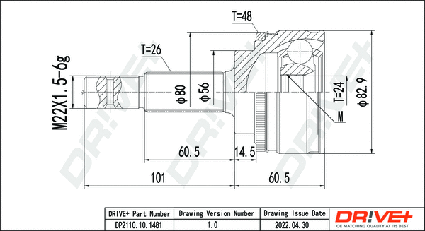 Joint Kit, drive shaft (DP2110.10.1481)