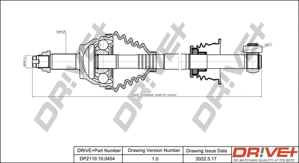 Drive Shaft (DP2110.10.0454)