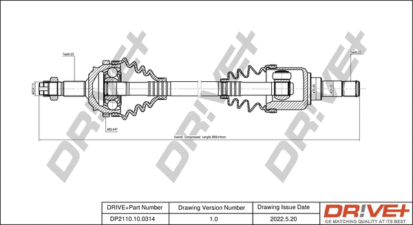 Drive Shaft (DP2110.10.0314)