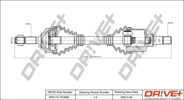 Drive Shaft (DP2110.10.0582)
