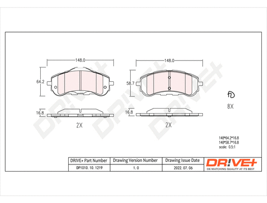 Brake Pad Set, disc brake (DP1010.10.1219)