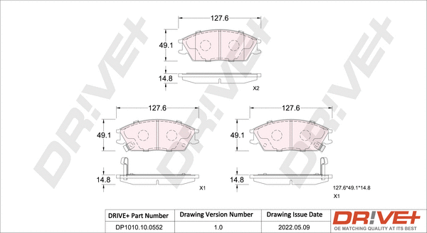 Brake Pad Set, disc brake (DP1010.10.0552)