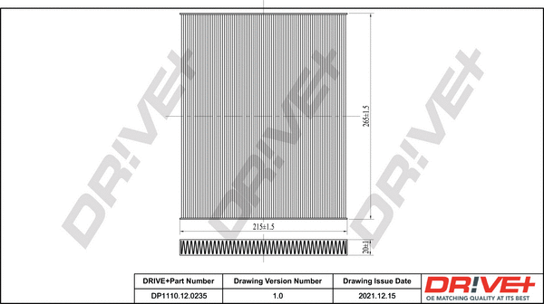 Filter, cabin air (DP1110.12.0235)