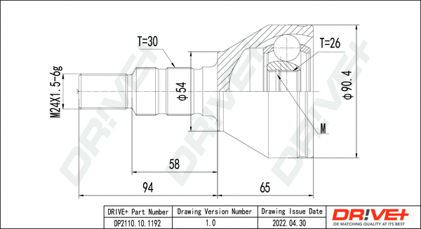 Joint Kit, drive shaft (DP2110.10.1192)