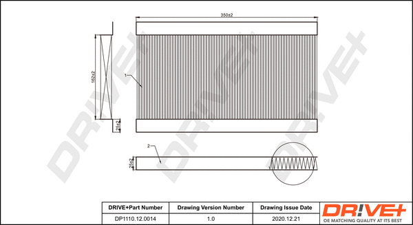 Filter, cabin air (DP1110.12.0014)