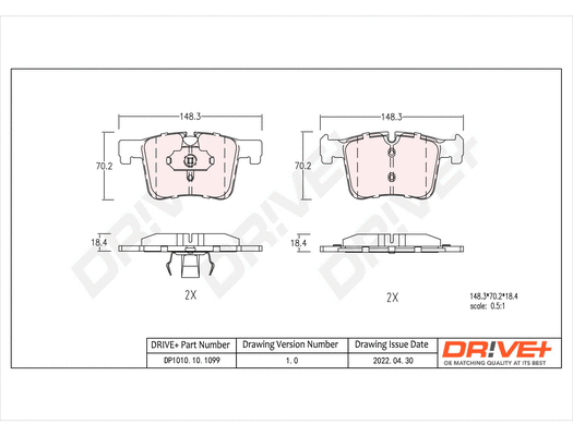 Brake Pad Set, disc brake (DP1010.10.1099)