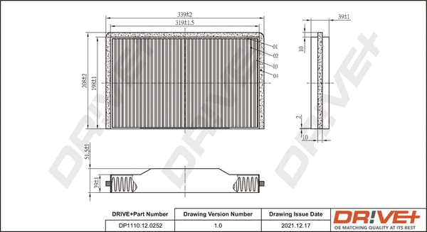 Filter, cabin air (DP1110.12.0252)