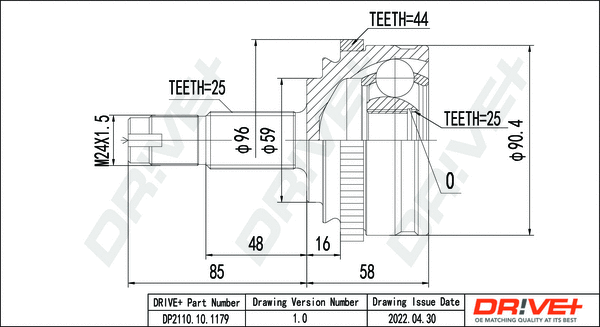 Joint Kit, drive shaft (DP2110.10.1179)