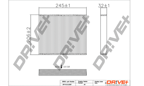 Filter, cabin air (DP1110.12.0397)