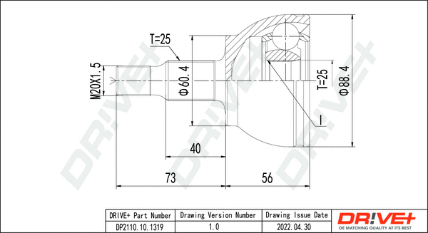 Joint Kit, drive shaft (DP2110.10.1319)