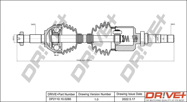 Drive Shaft (DP2110.10.0285)