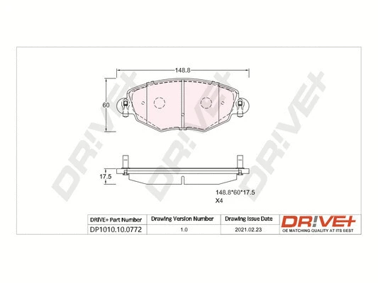 Brake Pad Set, disc brake (DP1010.10.0772)