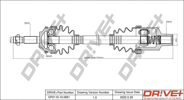 Drive Shaft (DP2110.10.0851)