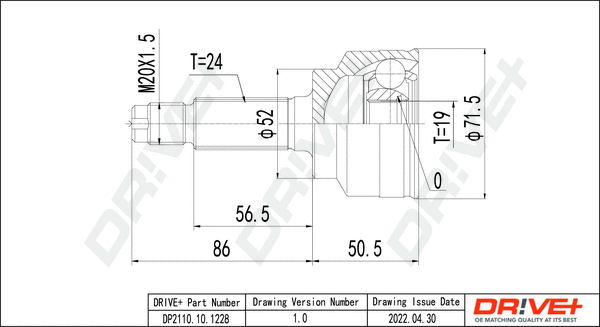 Joint Kit, drive shaft (DP2110.10.1228)