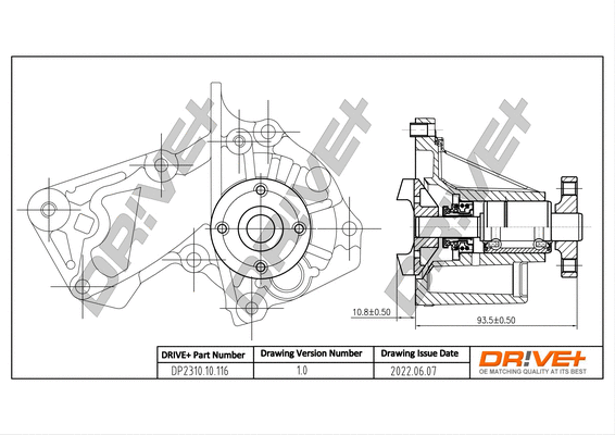 Water Pump, engine cooling (DP2310.10.116)