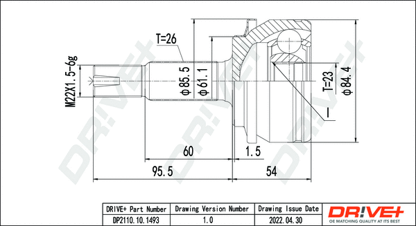 Joint Kit, drive shaft (DP2110.10.1493)