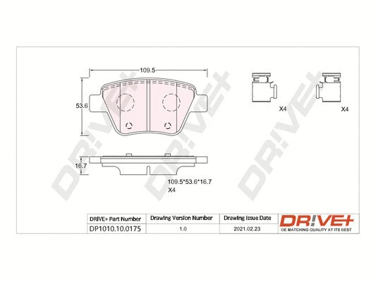 Brake Pad Set, disc brake (DP1010.10.0175)