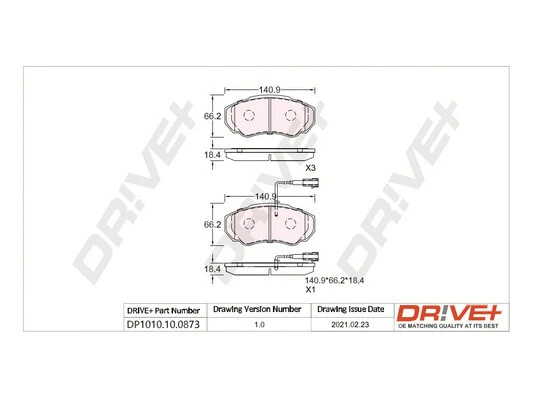 Brake Pad Set, disc brake (DP1010.10.0873)