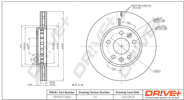 Brake Disc (DP1010.11.1654)