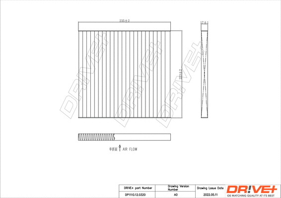 Filter, cabin air (DP1110.12.0320)