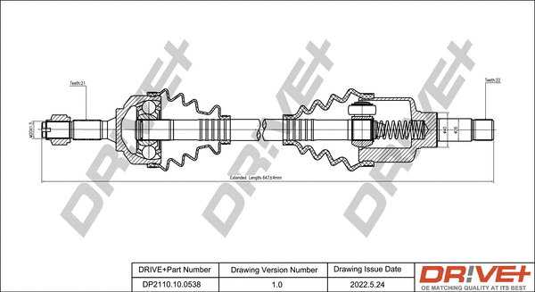 Drive Shaft (DP2110.10.0538)