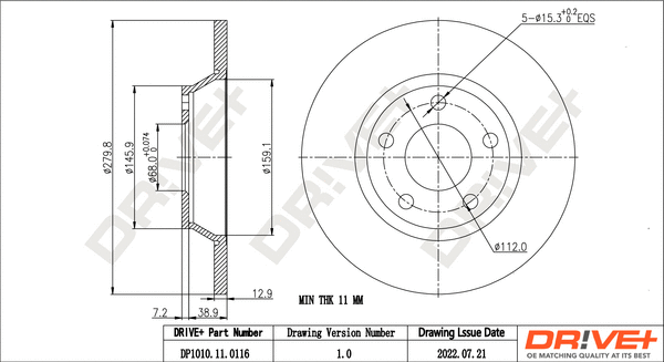 Brake Disc (DP1010.11.0116)
