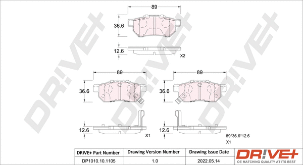 Brake Pad Set, disc brake (DP1010.10.1105)