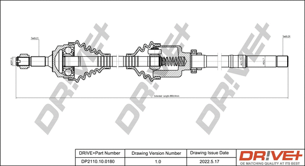 Drive Shaft (DP2110.10.0180)