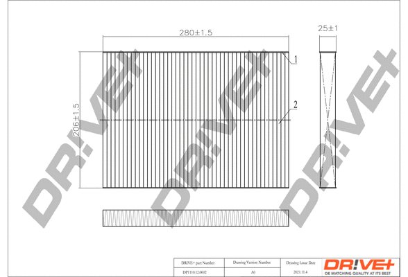Filter, cabin air (DP1110.12.0002)