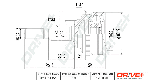 Joint Kit, drive shaft (DP2110.10.1141)