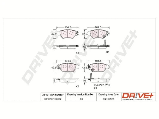 Brake Pad Set, disc brake (DP1010.10.0832)