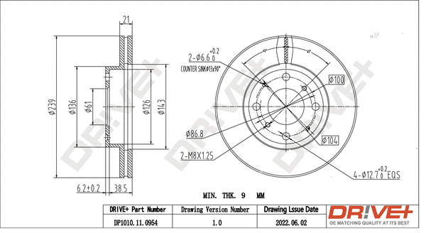 Brake Disc (DP1010.11.0954)