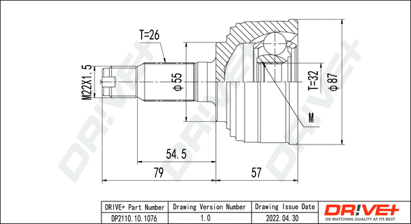 Joint Kit, drive shaft (DP2110.10.1076)