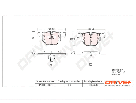 Brake Pad Set, disc brake (DP1010.10.0341)