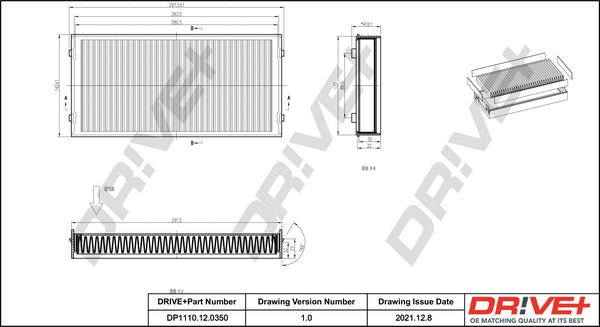 Filter, cabin air (DP1110.12.0350)