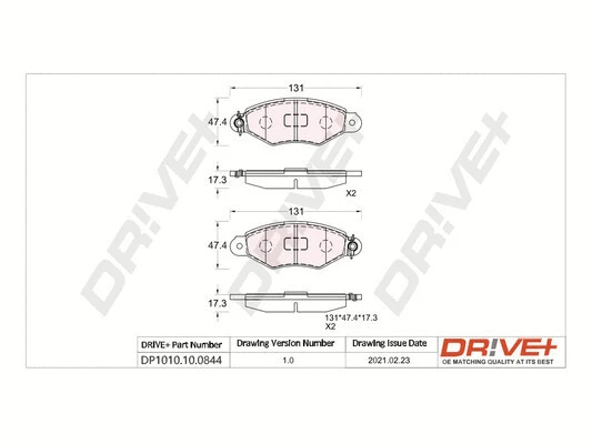 Brake Pad Set, disc brake (DP1010.10.0844)