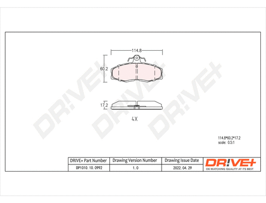Brake Pad Set, disc brake (DP1010.10.0992)