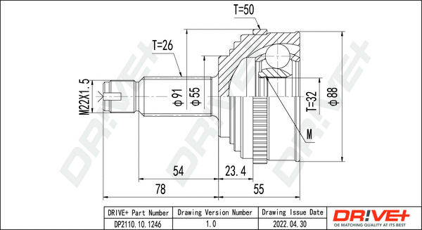 Joint Kit, drive shaft (DP2110.10.1246)
