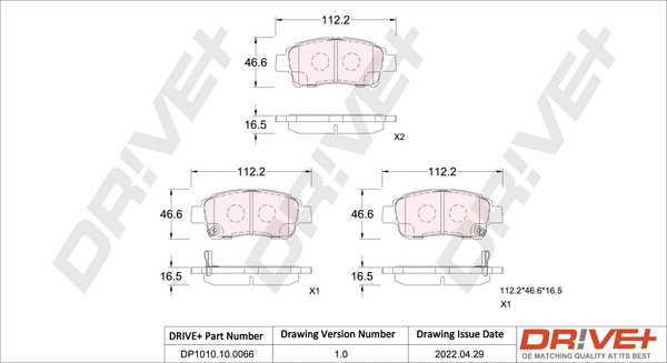 Brake Pad Set, disc brake (DP1010.10.0066)