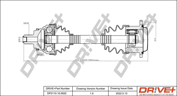 Drive Shaft (DP2110.10.0022)