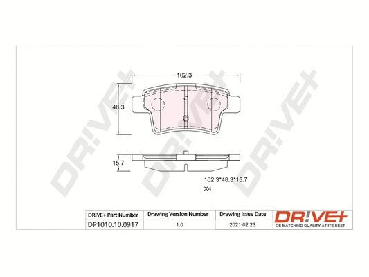 Brake Pad Set, disc brake (DP1010.10.0917)