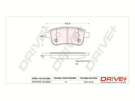 Brake Pad Set, disc brake (DP1010.10.0390)