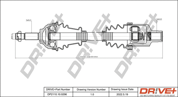Drive Shaft (DP2110.10.0296)